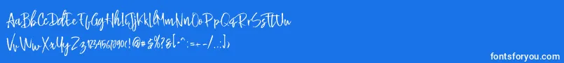 Buttle-Schriftart – Weiße Schriften auf blauem Hintergrund