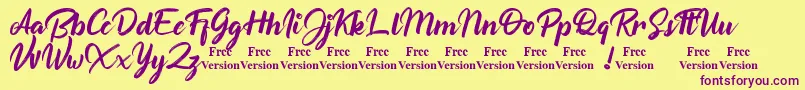 Button Shield Personal Use Only Font – Purple Fonts on Yellow Background