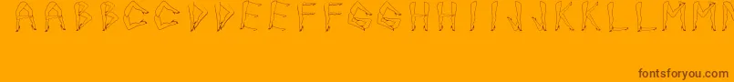 フォントJuanjoSHotLegs – オレンジの背景に茶色のフォント