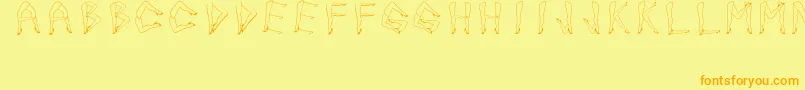 Fonte JuanjoSHotLegs – fontes laranjas em um fundo amarelo
