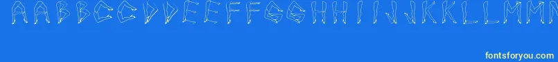 JuanjoSHotLegs Font – Yellow Fonts on Blue Background