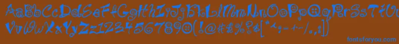 Buttons Font – Blue Fonts on Brown Background