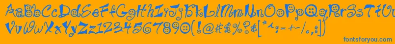 Buttons Font – Blue Fonts on Orange Background