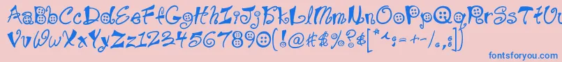 Buttons Font – Blue Fonts on Pink Background