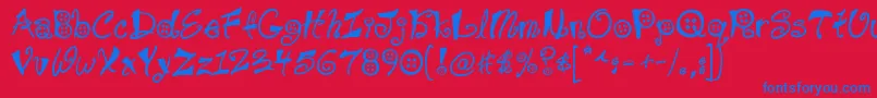fuente Buttons – Fuentes Azules Sobre Fondo Rojo