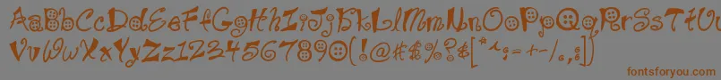 Buttons Font – Brown Fonts on Gray Background