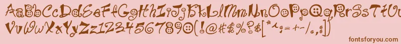 Buttons Font – Brown Fonts on Pink Background