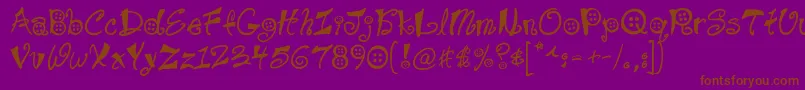 Buttons Font – Brown Fonts on Purple Background