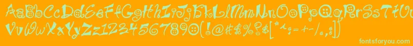 Buttons Font – Green Fonts on Orange Background