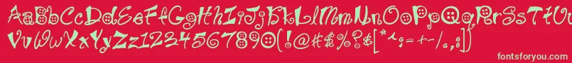 Buttons-Schriftart – Grüne Schriften auf rotem Hintergrund
