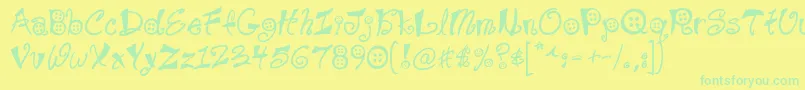 Buttons Font – Green Fonts on Yellow Background