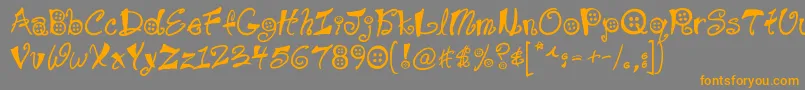 フォントButtons – オレンジの文字は灰色の背景にあります。