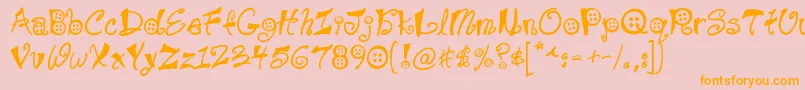 Buttons Font – Orange Fonts on Pink Background