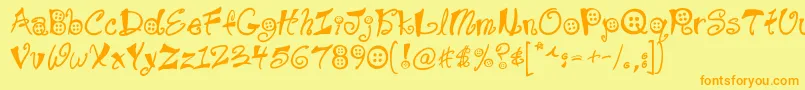 Buttons Font – Orange Fonts on Yellow Background