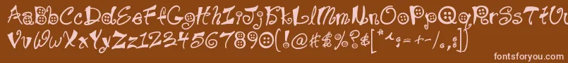 Buttons Font – Pink Fonts on Brown Background
