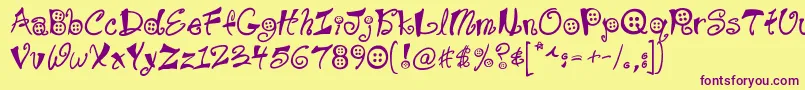 Buttons Font – Purple Fonts on Yellow Background