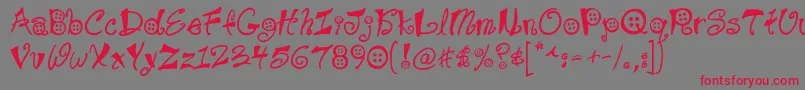 Buttons Font – Red Fonts on Gray Background
