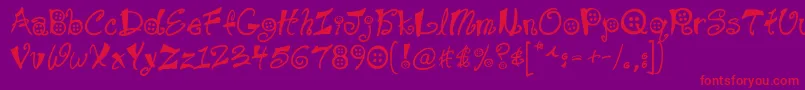 Buttons Font – Red Fonts on Purple Background
