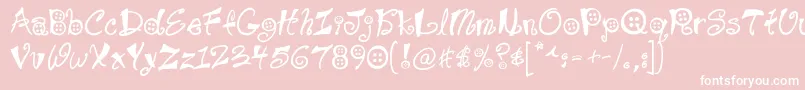 Buttons Font – White Fonts on Pink Background