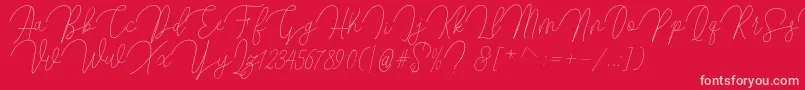 Butty Font – Pink Fonts on Red Background