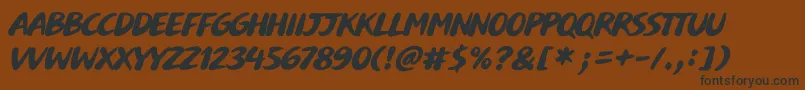 Buvard-Schriftart – Schwarze Schriften auf braunem Hintergrund