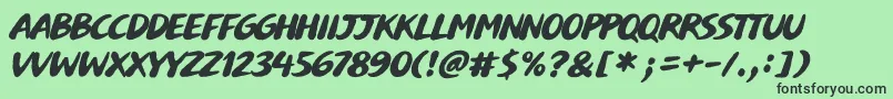 Buvard Font – Black Fonts on Green Background