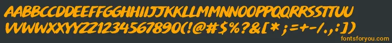 Buvard Font – Orange Fonts on Black Background