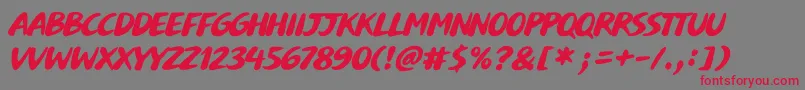 Buvard Font – Red Fonts on Gray Background