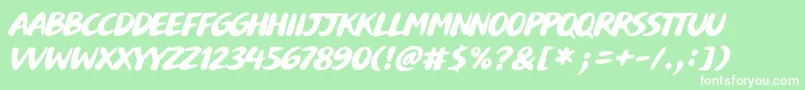 Buvard Font – White Fonts on Green Background