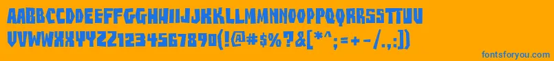 BuzzSawAOE Font – Blue Fonts on Orange Background