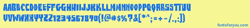 Weitere Informationen zur BuzzSawAOE-Schriftart BuzzSawAOE-Schriftart – Blaue Schriften auf gelbem Hintergrund