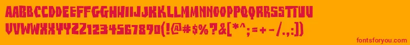 BuzzSawAOE Font – Red Fonts on Orange Background