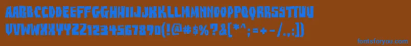 BuzzSawChiAOE Font – Blue Fonts on Brown Background