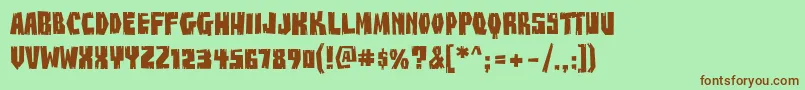 BuzzSawChiAOE Font – Brown Fonts on Green Background