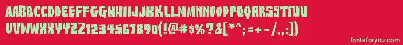 BuzzSawChiAOE Font – Green Fonts on Red Background