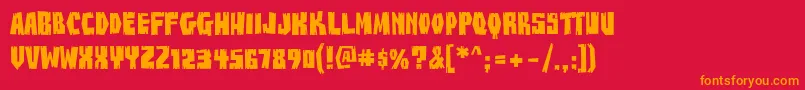 BuzzSawChiAOE Font – Orange Fonts on Red Background