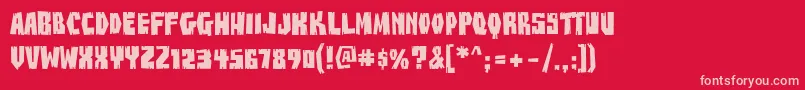 BuzzSawChiAOE Font – Pink Fonts on Red Background