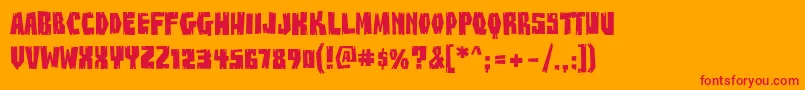 BuzzSawChiAOE Font – Red Fonts on Orange Background