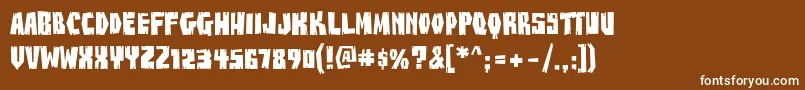 BuzzSawChiAOE Font – White Fonts on Brown Background