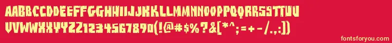 BuzzSawChiAOE Font – Yellow Fonts on Red Background