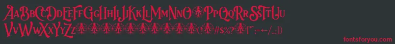 フォントBvas Estadas Personal Use Only – 黒い背景に赤い文字