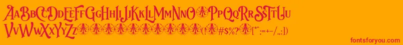 フォントBvas Estadas Personal Use Only – オレンジの背景に赤い文字