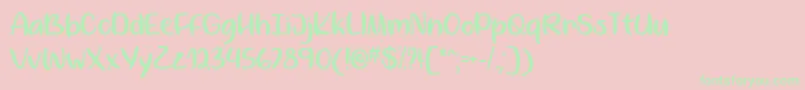 By Me   Font – Green Fonts on Pink Background