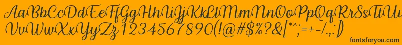 Byby Font Italic-fontti – mustat fontit oranssilla taustalla