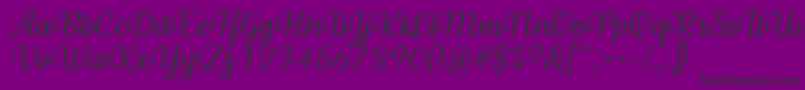 Byby Font Italic-Schriftart – Schwarze Schriften auf violettem Hintergrund