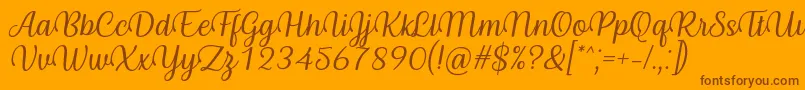 Byby Font Italic Font – Brown Fonts on Orange Background