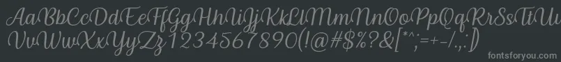 Byby Font Italic Font – Gray Fonts on Black Background
