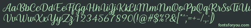 Byby Font Italic Font – Green Fonts on Black Background
