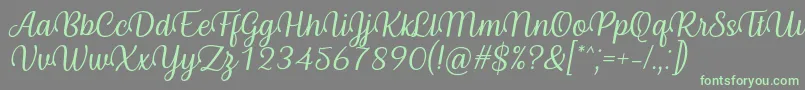Byby Font Italic-fontti – vihreät fontit harmaalla taustalla
