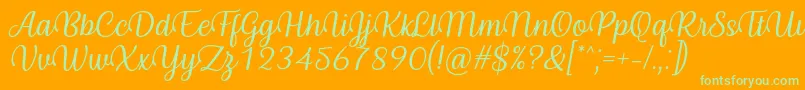 Byby Font Italic Font – Green Fonts on Orange Background